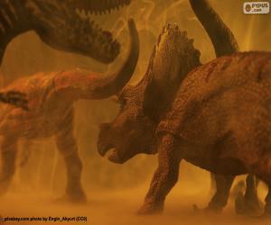 yapboz Triceratops ve dinozor
